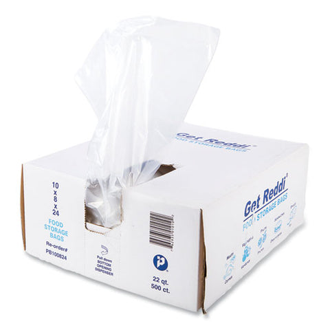 Food Bags, 5.5 Gal, 10" X 8" X 24", Clear, 500/carton