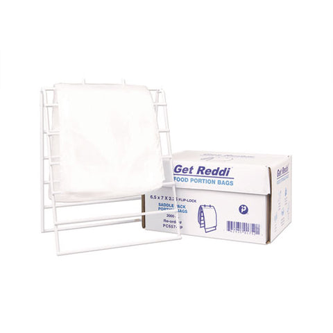 Get Reddi Saddle Pack Poly Food Portion Bags, Fold-top Closure, 0.5 Mil, 6.5" X 7", Clear, 2,000/carton