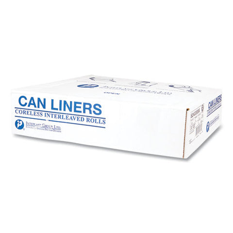 High-density Commercial Can Liners, 16 Gal, 6 Mic, 24" X 33", Black, Interleaved Roll, 50 Bags/roll, 20 Rolls/carton