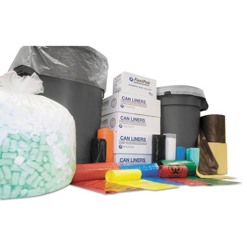 High-density Commercial Can Liners, 16 Gal, 7.87 Mic, 24" X 33", Clear, Interleaved Roll, 50 Bags/roll, 20 Rolls/carton