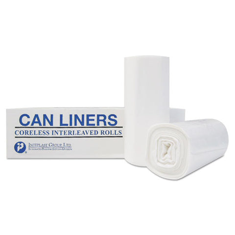 High-density Commercial Can Liners, 16 Gal, 7.87 Mic, 24" X 33", Clear, Interleaved Roll, 50 Bags/roll, 20 Rolls/carton