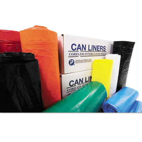 High-density Commercial Can Liners, 30 Gal, 9.91 Mic, 30" X 37", Black, Interleaved Roll, 25 Bags/roll, 20 Rolls/carton