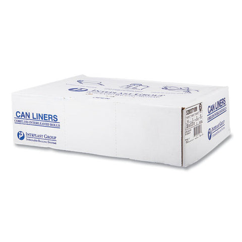 High-density Commercial Can Liners, 30 Gal, 10 Mic, 30" X 37", Clear, Interleaved Roll, 25 Bags/roll, 20 Rolls/carton