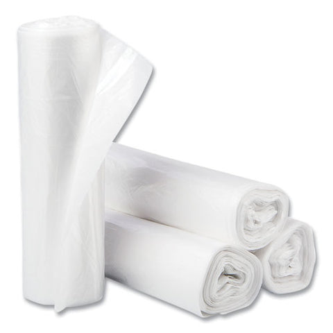 High-density Commercial Can Liners, 30 Gal, 10 Mic, 30" X 37", Clear, Interleaved Roll, 25 Bags/roll, 20 Rolls/carton