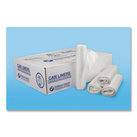 High-density Commercial Can Liners, 30 Gal, 13 Mic, 30" X 37", Clear, Interleaved Roll, 25 Bags/roll, 20 Rolls/carton