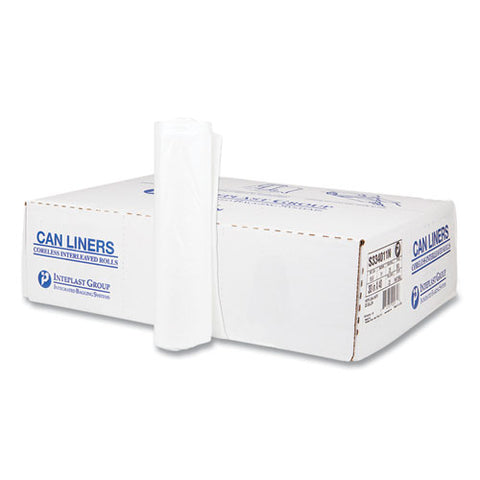 High-density Commercial Can Liners, 33 Gal, 11 Mic, 33" X 40", Clear, Interleaved Roll, 25 Bags/roll, 20 Rolls/carton