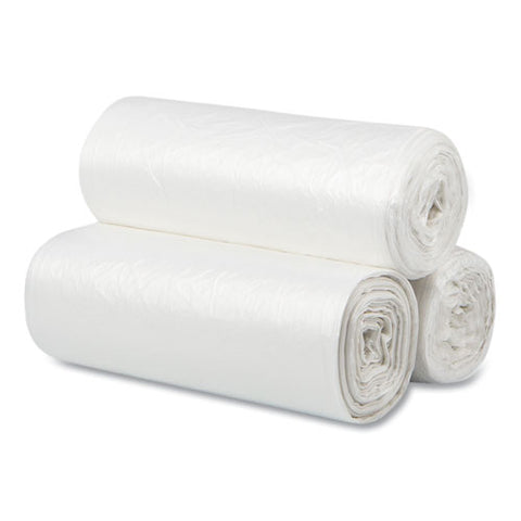 High-density Commercial Can Liners, 60 Gal, 12 Mic, 38" X 60", Clear, Interleaved Roll, 25 Bags/roll, 8 Rolls/carton