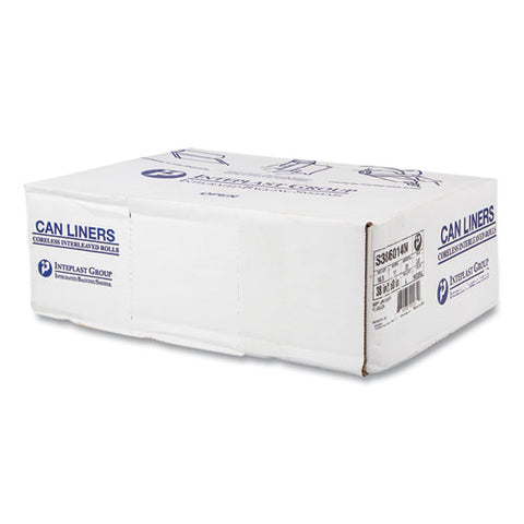 High-density Commercial Can Liners, 60 Gal, 14 Mic, 38" X 60", Clear, Interleaved Roll, 25 Bags/roll, 8 Rolls/carton