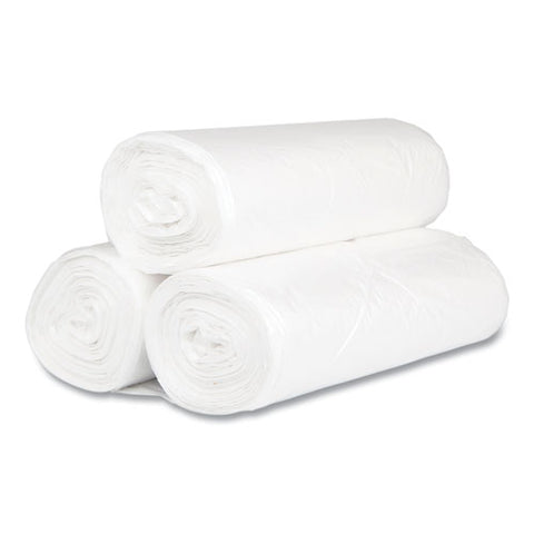 High-density Commercial Can Liners, 60 Gal, 17 Mic, 38" X 60", Clear, Interleaved Roll, 25 Bags/roll, 8 Rolls/carton