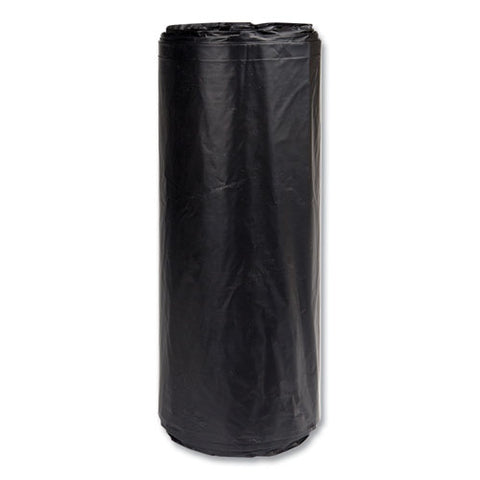 High-density Commercial Can Liners, 60 Gal, 22 Mic, 38" X 60", Black, Interleaved Roll, 25 Bags/roll, 6 Rolls/carton