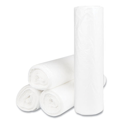 High-density Commercial Can Liners, 56 Gal, 14 Mic, 43" X 48", Natural, Interleaved Roll, 25 Bags/roll, 8 Rolls/carton