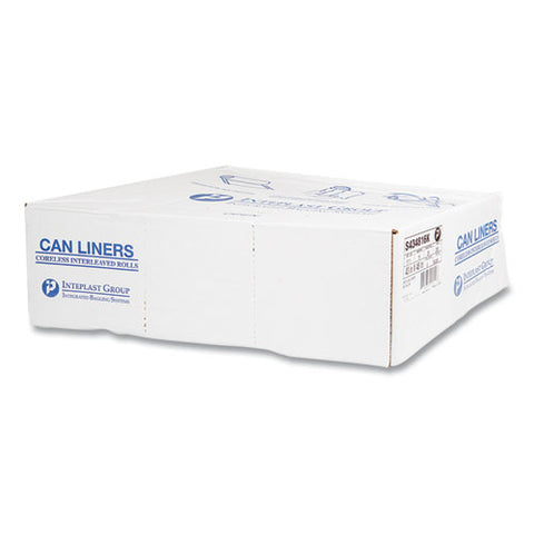 High-density Commercial Can Liners, 56 Gal, 16 Mic, 43" X 48", Black, Interleaved Roll, 25 Bags/roll, 8 Rolls/carton