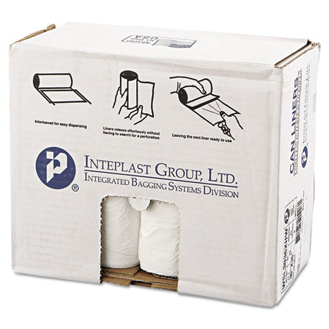 Low-density Commercial Can Liners, 30 Gal, 0.8 Mil, 30" X 36", White, Interleaved Roll, 25 Bags/roll, 8 Rolls/carton