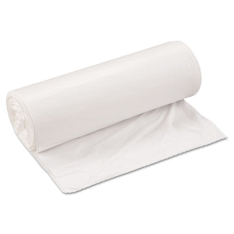 Low-density Commercial Can Liners, 33 Gal, 0.8 Mil, 33" X 39", White, Interleaved Roll, 25 Bags/roll, 6 Rolls/carton