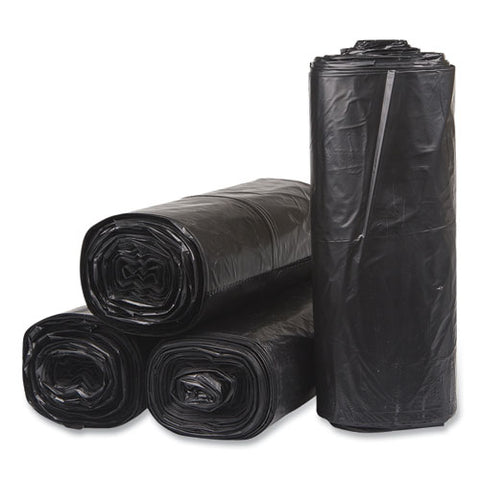 Low-density Commercial Can Liners, 60 Gal, 1.5 Mil, 38" X 58", Black, Interleaved Roll, 20 Bags/roll, 5 Rolls/carton