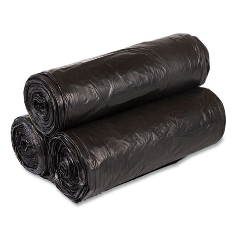 High-density Commercial Can Liner Value Pack, 60 Gal, 19 Mic, 38" X 58", Black, Interleaved Roll, 25 Bags/roll, 6 Rolls/ct