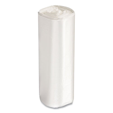 High-density Commercial Can Liner Value Pack, 60 Gal, 19 Mic, 38" X 58", Clear, Interleaved Roll, 25 Bags/roll, 6 Rolls/ct