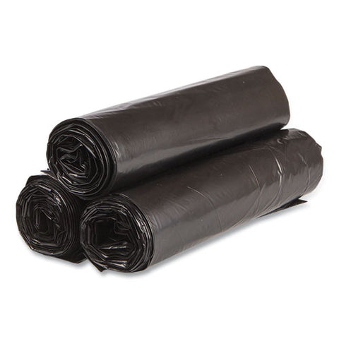 High-density Commercial Can Liner Value Pack, 45 Gal, 19 Mic, 40" X 46", Black, Interleaved Roll, 25 Bags/roll, 6 Rolls/ct