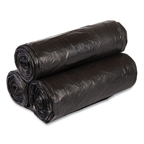 High-density Commercial Can Liner Value Pack, 56 Gal, 19 Mic, 43" X 46", Black, Interleaved Roll, 25 Bags/roll, 6 Rolls/ct