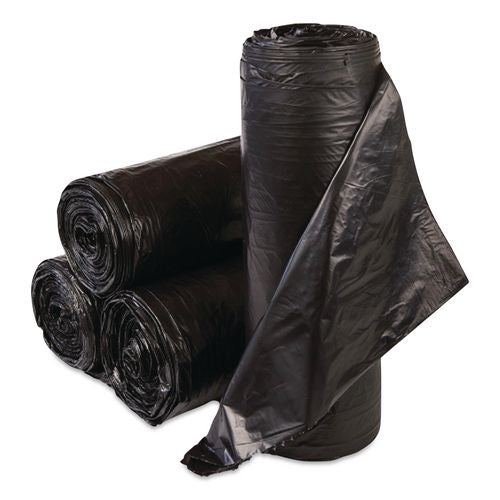 Low-density Commercial Can Liners, 30 Gal, 0.58 Mil, 30" X 36", Black, Interleaved Roll, 25 Bags/roll, 10 Rolls/carton