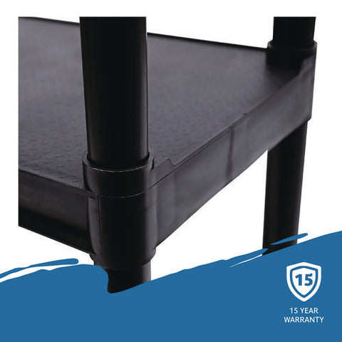 Rough N Ready Open Storage System, Four-shelf, Injection-molded Polypropylene, 32w X 13d X 54h, Black