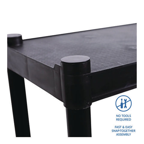 Rough N Ready Open Storage System, Four-shelf, Injection-molded Polypropylene, 32w X 13d X 54h, Black