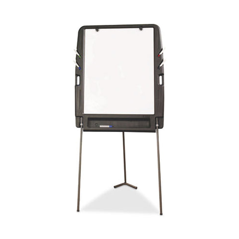 Ingenuity Portable Flipchart Easel With Dry Erase Surface, 35" X 30", White Surface, Charcoal Gray Polyethylene Frame