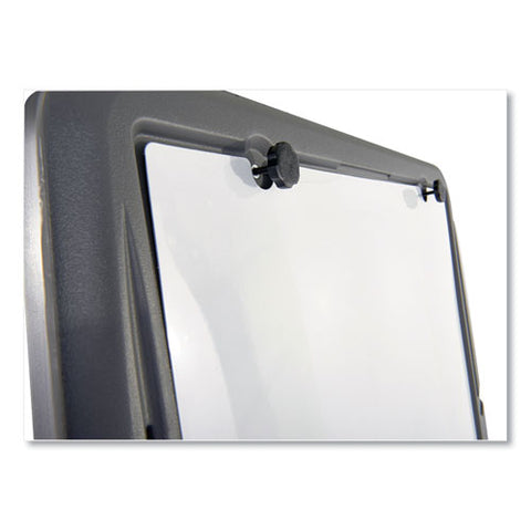 Ingenuity Presentation Flipchart Easel With Dry Erase Surface, 33" X 28", White Surface, Charcoal Gray Polyethylene Frame