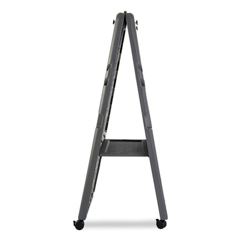 Ingenuity Presentation Flipchart Easel With Dry Erase Surface, 33" X 28", White Surface, Charcoal Gray Polyethylene Frame