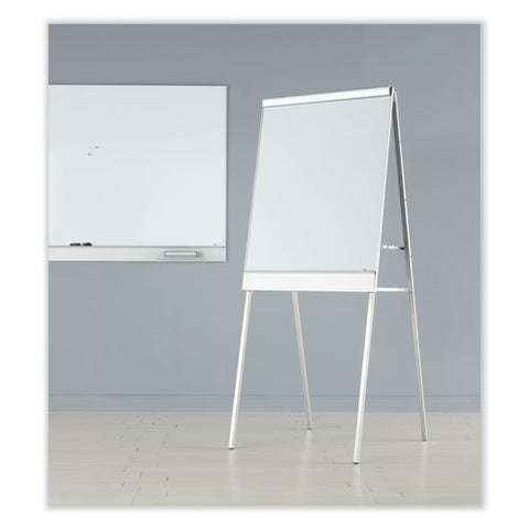 Polarity Height Adjustable Dry Erase Flipchart Easel, 30" X 38", White Surface, Silver Metal Frame