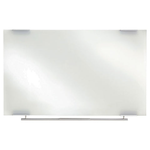 Clarity Glass Dry Erase Board With Aluminum Trim, 60" X 36", White Surface, Satin Aluminum Frame