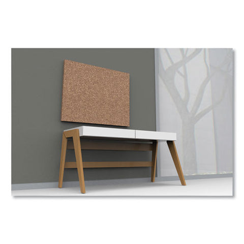 Idesign Frameless Cork Bulletin Board, 46" X 36", Tan Surface