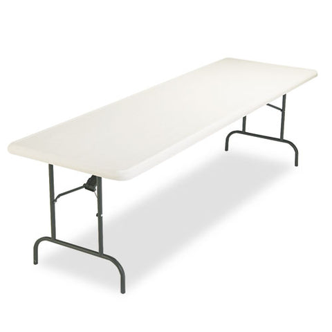 Indestructable Industrial Folding Table, Rectangular, 96" X 30" X 29", Platinum