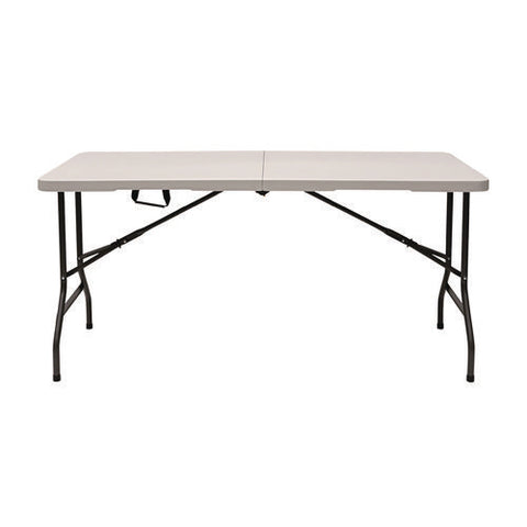 Indestructable Classic Bi-folding Table, Rectangular, 60" X 30" X 29", Platinum