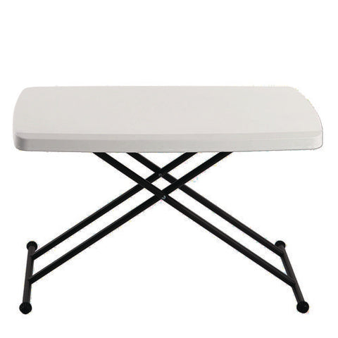 Indestructable Classic Personal Folding Table, 30" X 20" X 25" To 28", Platinum/gray