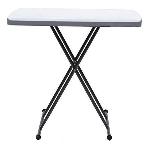 Indestructable Classic Personal Folding Table, 30" X 20" X 25" To 28", Platinum/gray