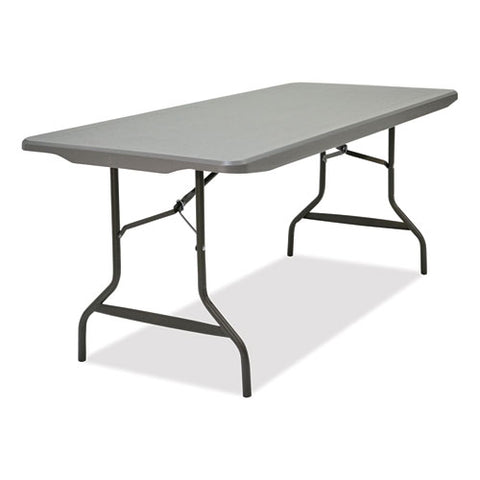 Indestructable Commercial Folding Table, Rectangular, 72" X 30" X 29", Charcoal Top, Charcoal Base/legs