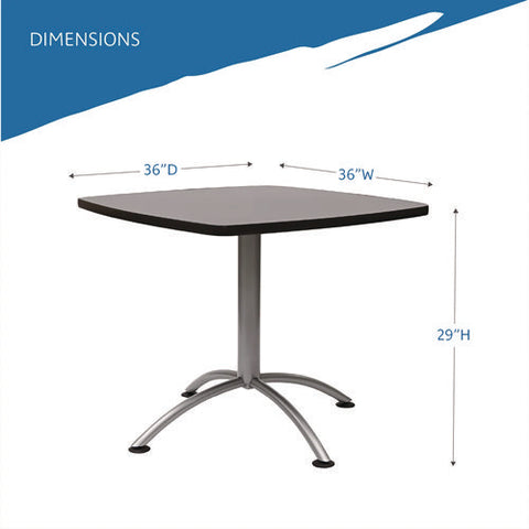 Cafeworks Cafe-height Table, Square, 36" X 36" X 30", Graphite Granite/silver