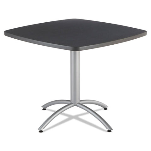 Cafeworks Cafe-height Table, Square, 36" X 36" X 30", Graphite Granite/silver