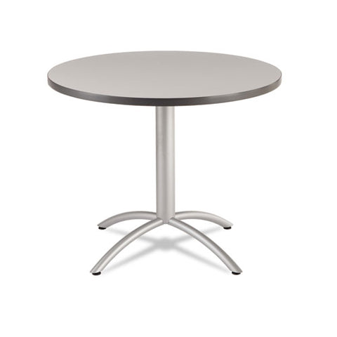 Cafeworks Table, Cafe-height, Round, 36" X 30", Gray/silver