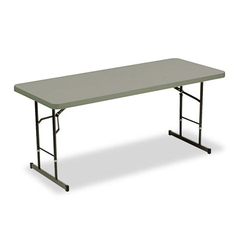 Indestructable Classic Adjustable-height Folding Table, Rectangular, 72" X 30" X 25" To 35", Charcoal