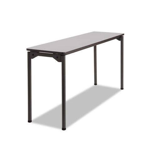 Maxx Legroom Wood Folding Table, Rectangular, 60" X 18" X 29.5", Gray/charcoal