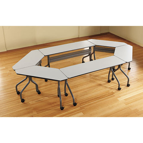 Officeworks Mobile Training Table, Rectangular, 72" X 18" X 29", Gray/charcoal