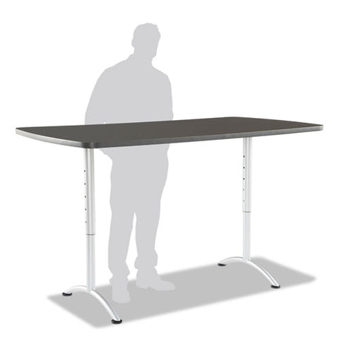 Arc Adjustable-height Table, Rectangular, 36" X 72" X 30" To 42", Graphite Top, Silver Base