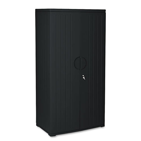 Rough N Ready Storage Cabinet, Four-shelf, 36w X 22d X 72h, Black