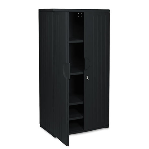 Rough N Ready Storage Cabinet, Four-shelf, 36w X 22d X 72h, Black