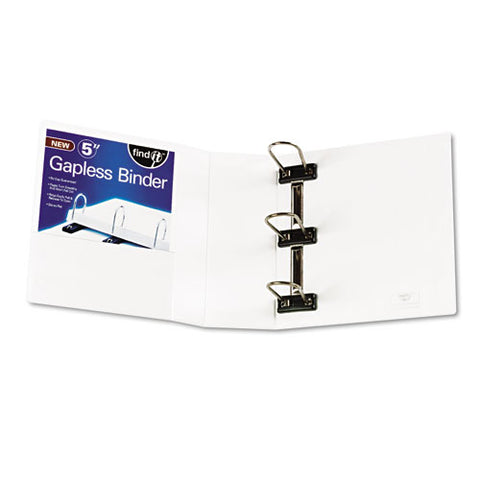 Gapless Loop Ring View Binder, 3 Rings, 5" Capacity, 11 X 8.5, White