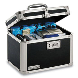 Latching Lid Locking Personal Security Box, 1 Compartment, Combination Lock, 10" X 7.5" X 7.75", Black