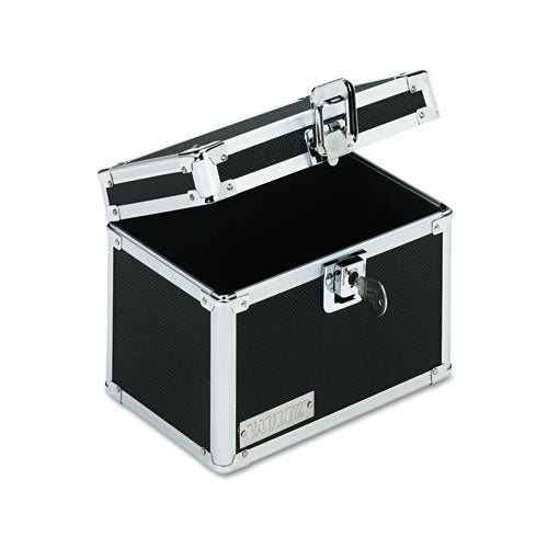 Vaultz Locking Index Card File With Flip Top, Holds 450 4 X 6 Cards, 7 X 5 X 5, Black