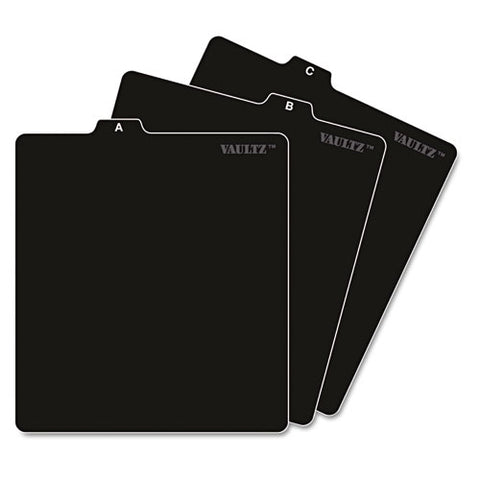 A-z Cd File Guides, 1/3-cut Top Tab, A To Z, 5 X 5.75, Black, 26/set